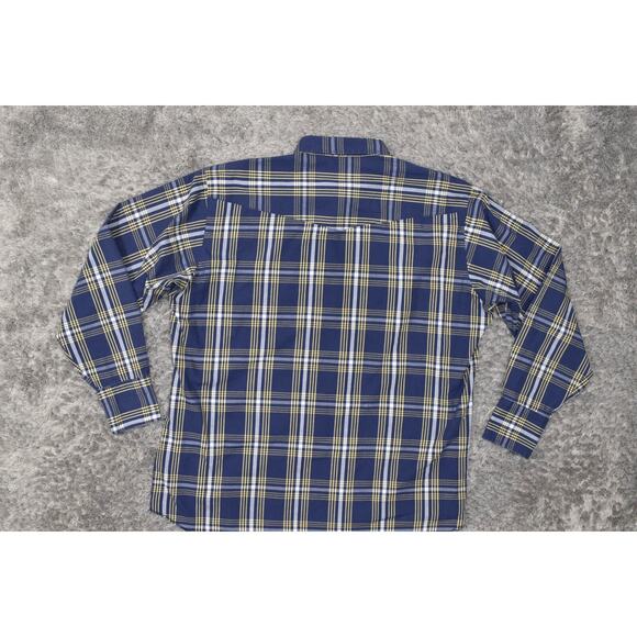 VTG Tem Tex Western Made in USA Men Blue Plaid Casual Cotton Snap Shirt 17.5 36 - Picture 3 of 8